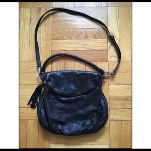 Margot black leather crossbody bag